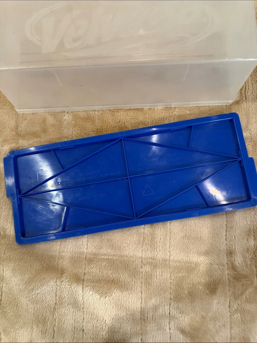 Vintage Velveeta Cheese Storage Container - Blue/Clear